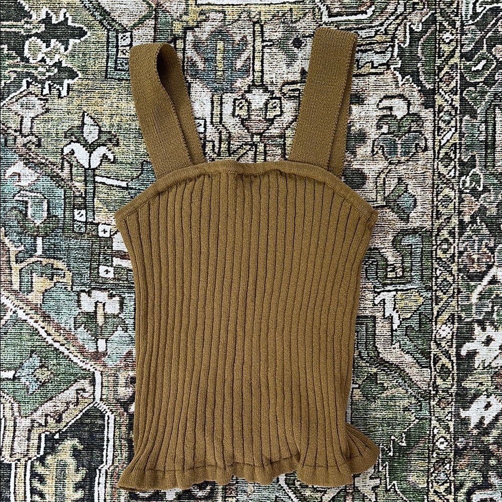 Madewell Fitted Ribbed Tan Tank Top